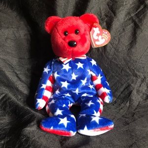 Ty Beanie Baby LIBERTY with RED face